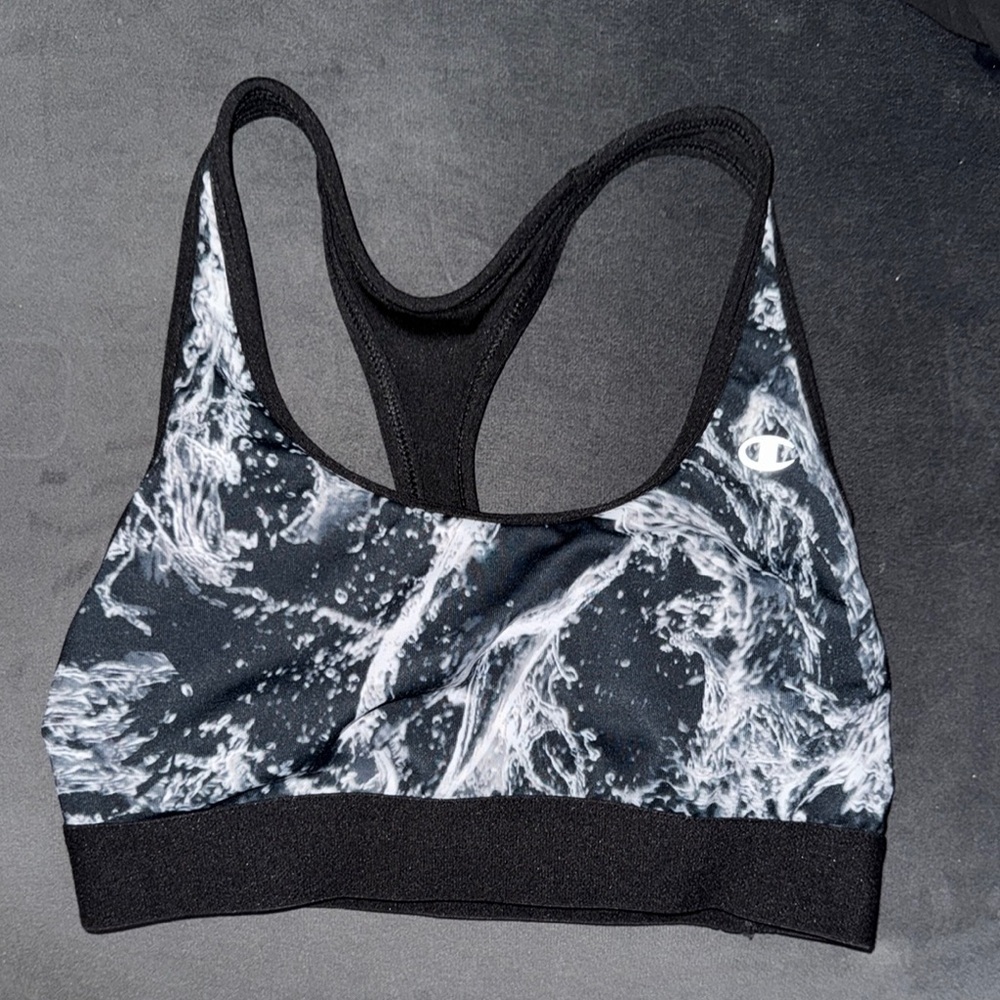 Champion Black and Gray Racerback Sports Bra